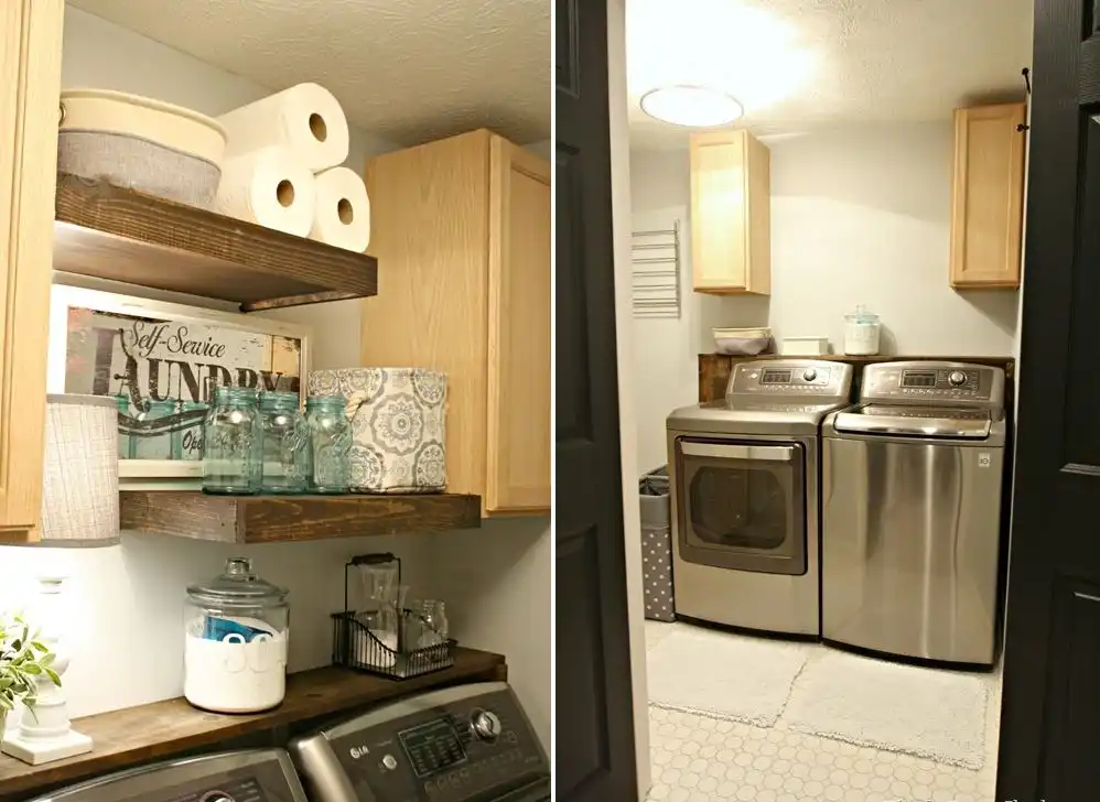 Shelves on the laundry room