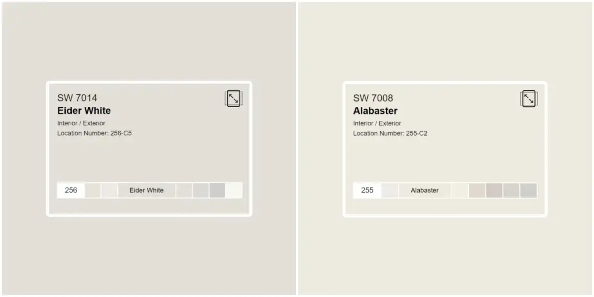 Sherwin Williams Eider White vs. Alabaster