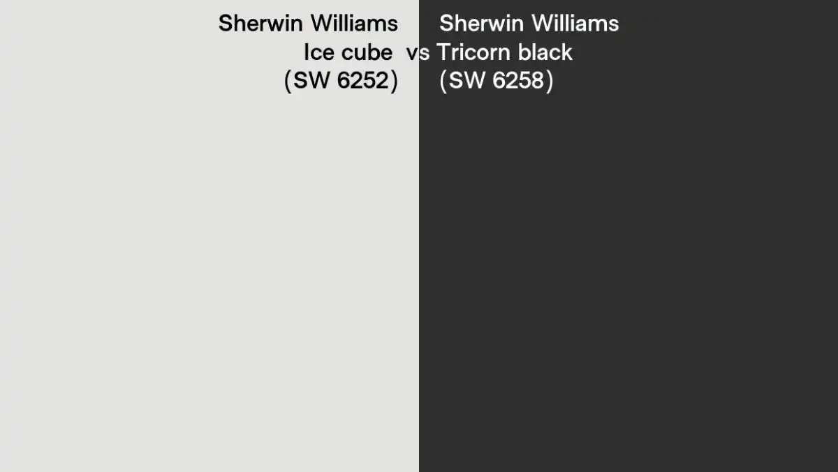 Sherwin Williams Tricorn Black 6258 and Ice Cube 6252