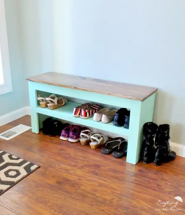 DIY shoe bench
