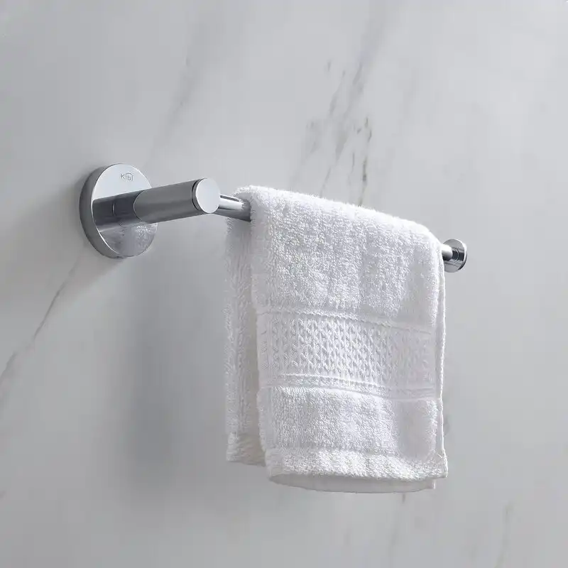 Simple chromed wall mounted towel bar