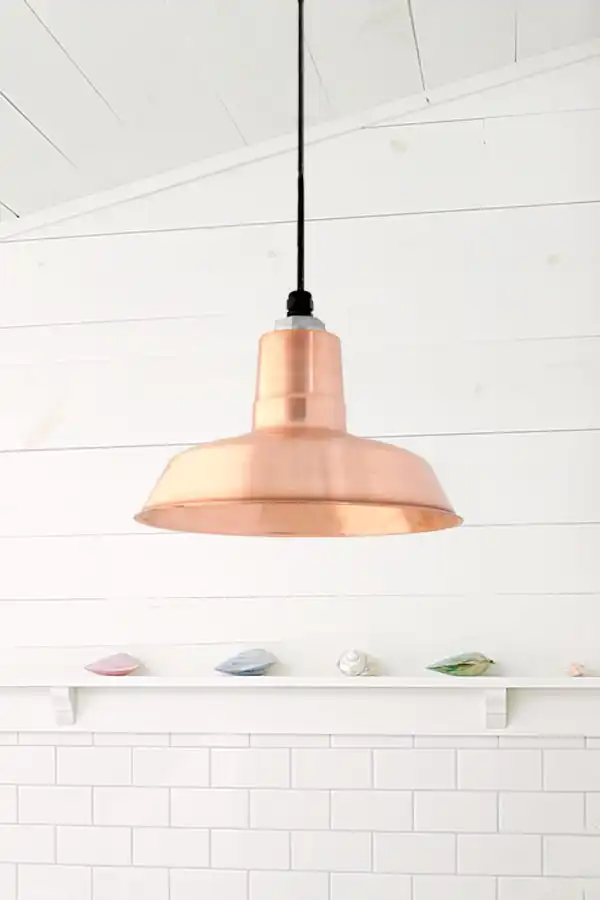 Simple copper pendant light