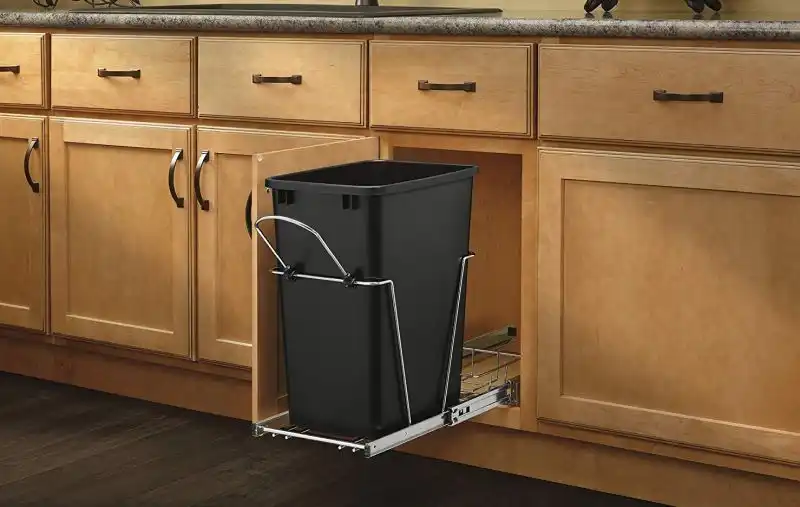 Single Sliding Pull Out Kitchen Cabinet Waste Bin Container