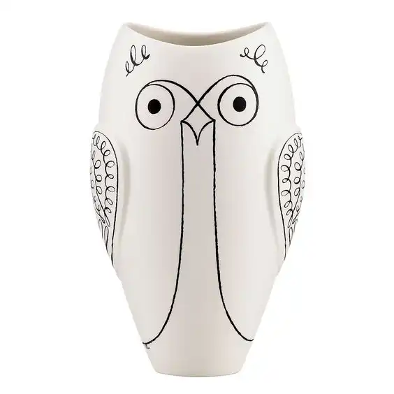 Sketched owl vase