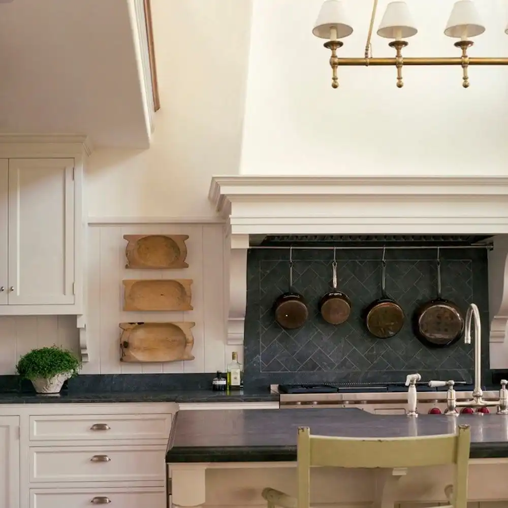Slate tile backsplash