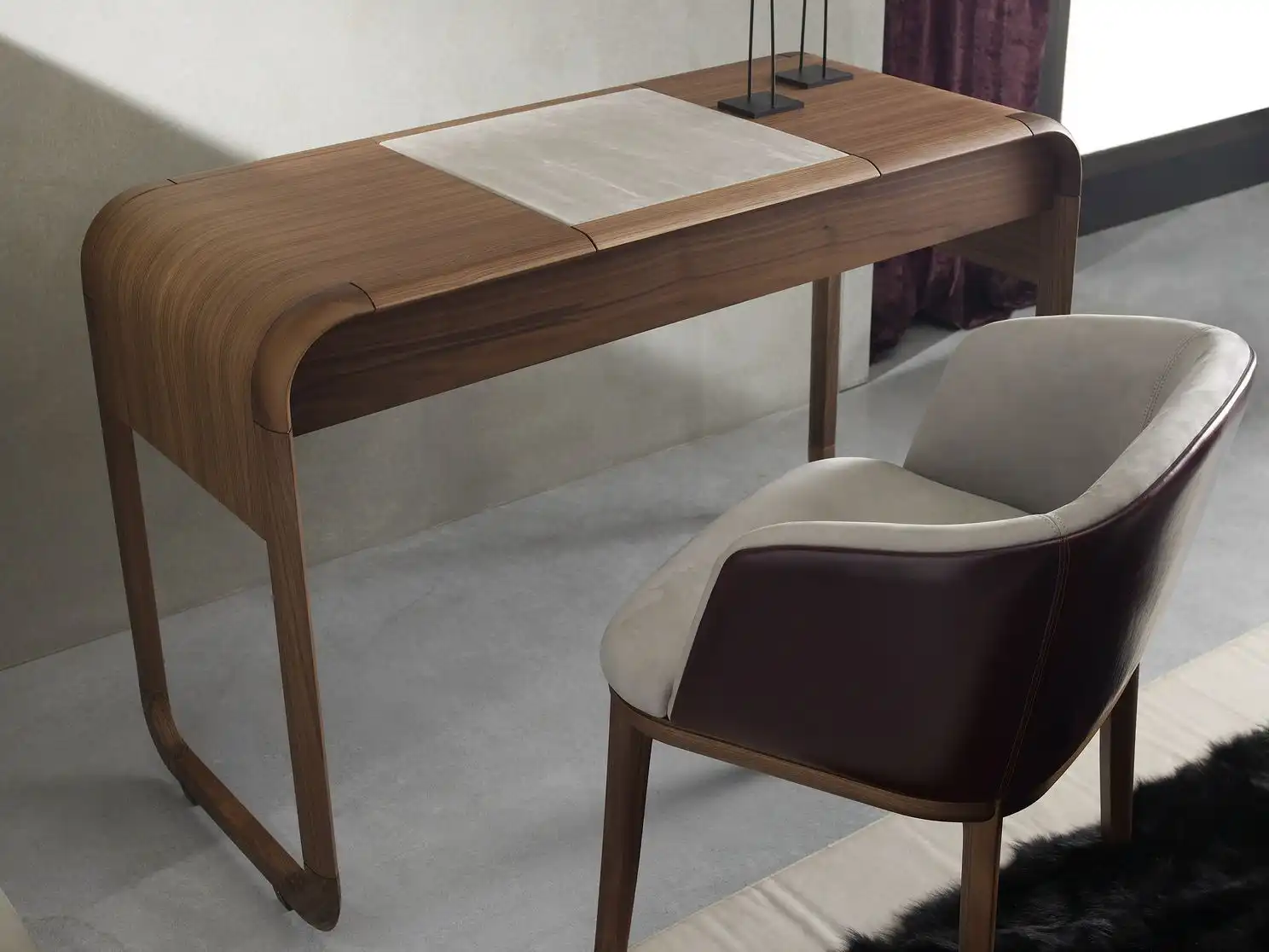 Sleek wooden dressing table