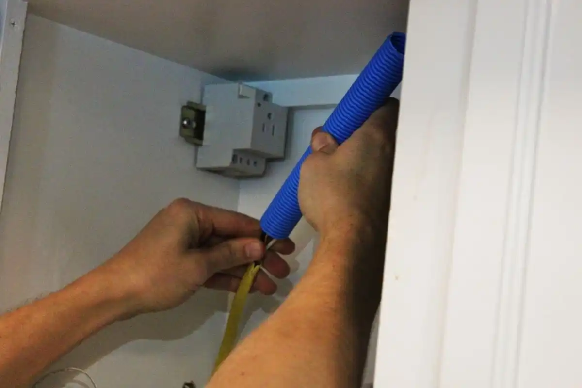 Slide wires into the tube