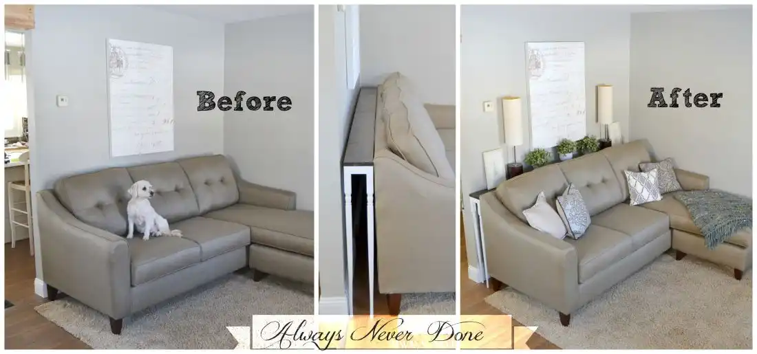Slim behind sofa table - how to decorate