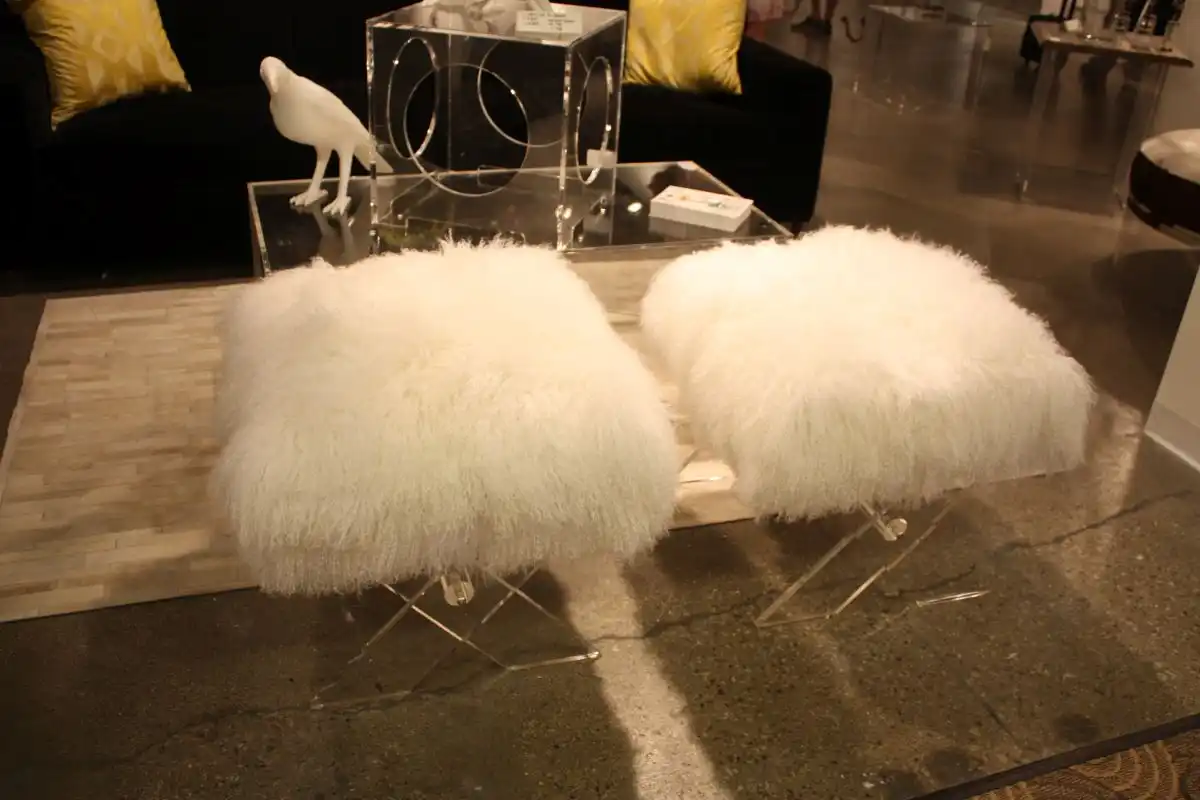 Small acrylic fur stools