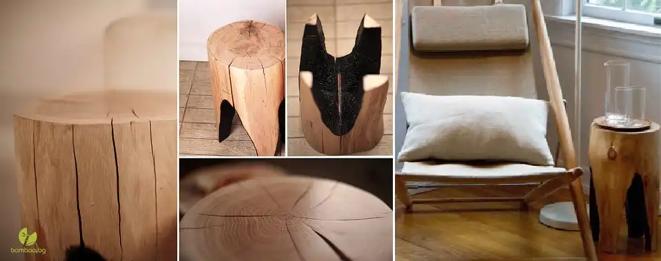 Small rustic coffee table stump