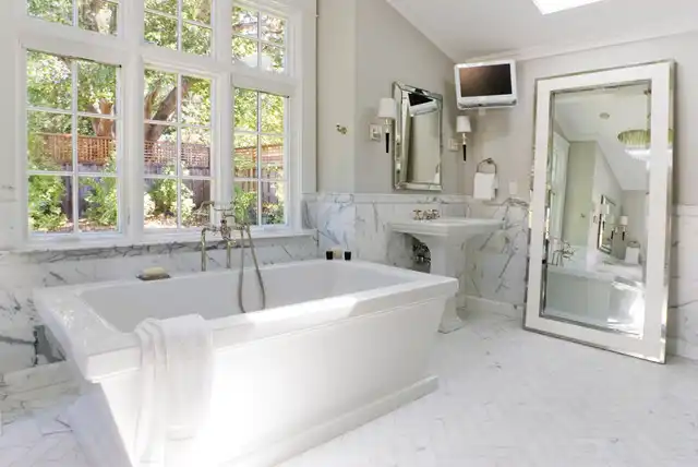 Small tiles of mosaic for bathroom floor