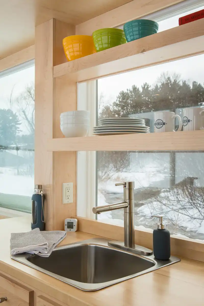 Small tiny home on wheels sink