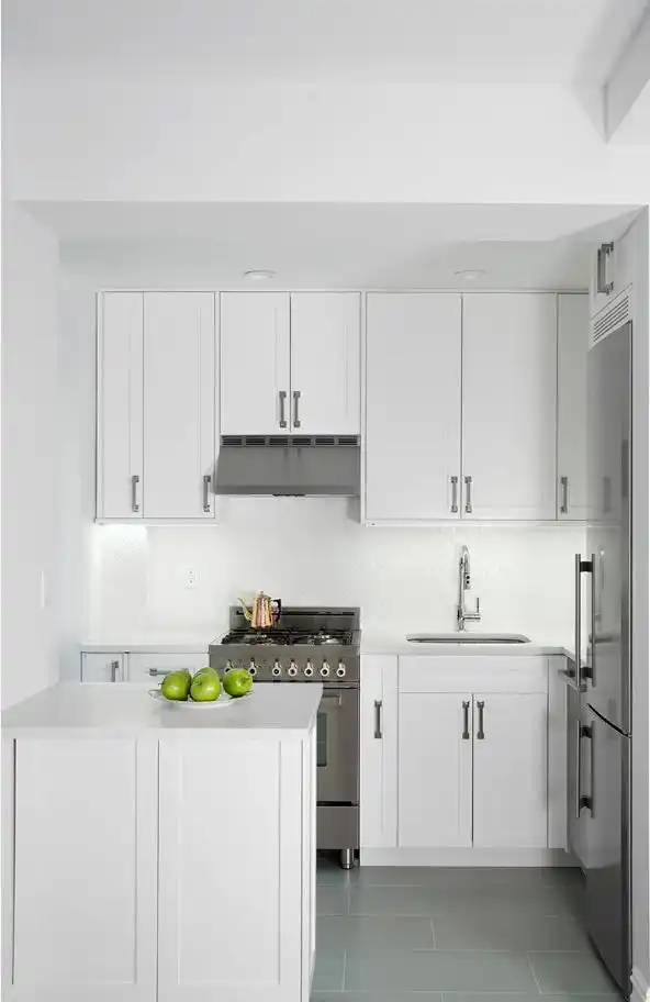 Strategic use of white in a small kitchen