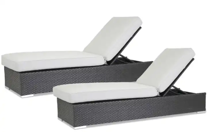Solana 2 Piece Wicker Patio Chaise Lounge Set