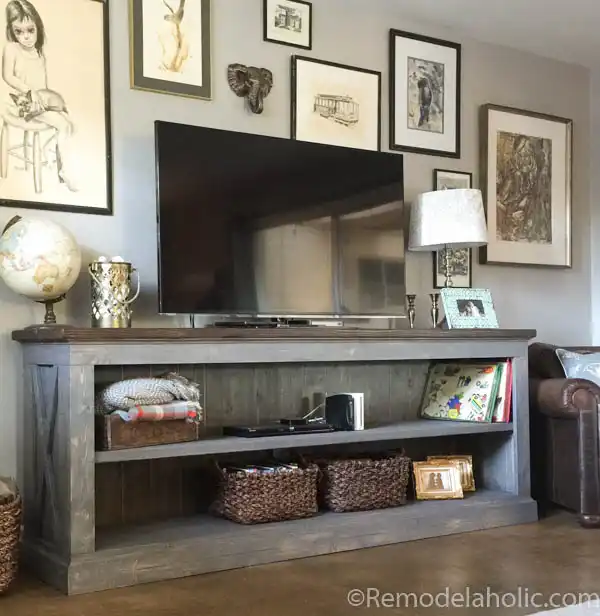 Solid wood famrhouse tv stand