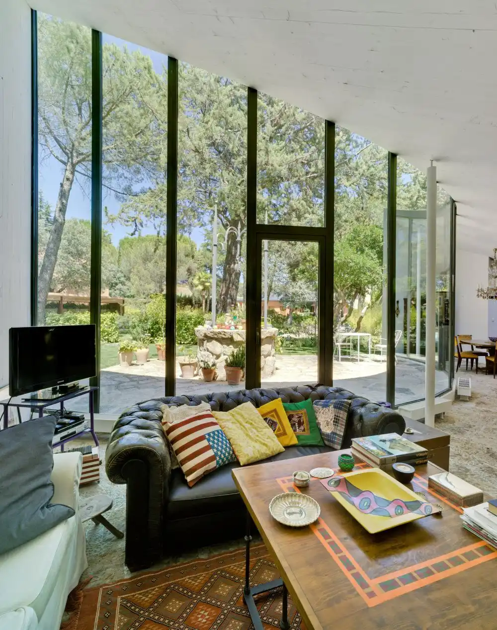 The interior is surprisingly warm and cozy, full of quirky patterns and complementary finishes