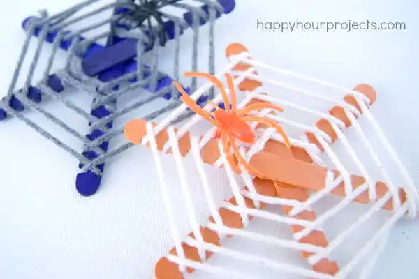 Spider web craft from sticks