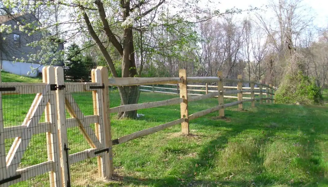 Split rail fence for backyard