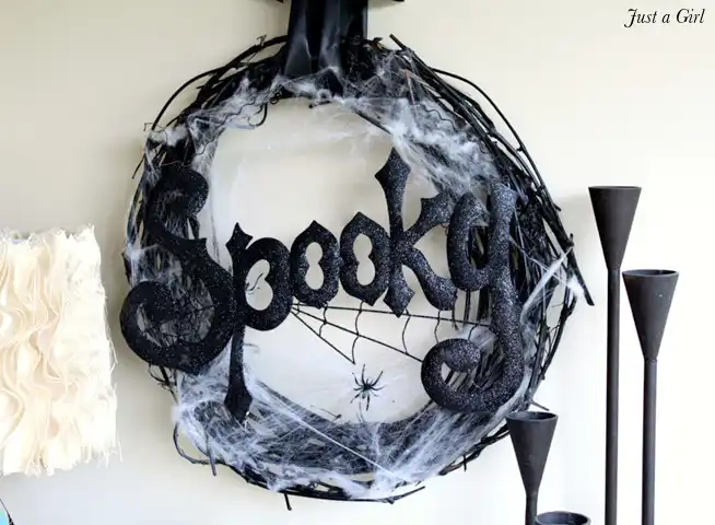 Spooky Cobweb Halloween Wreath