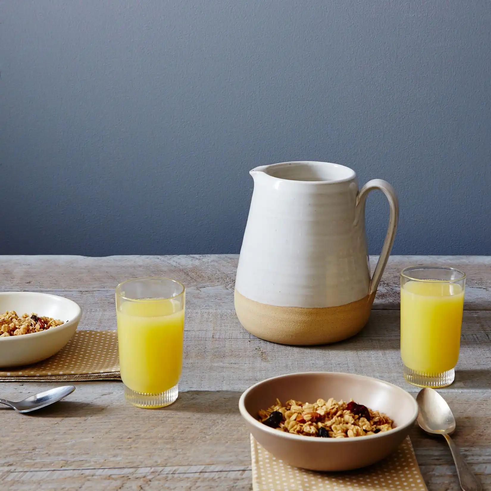 Spotted farmhouse pitcher