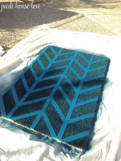 Spray paint doormat