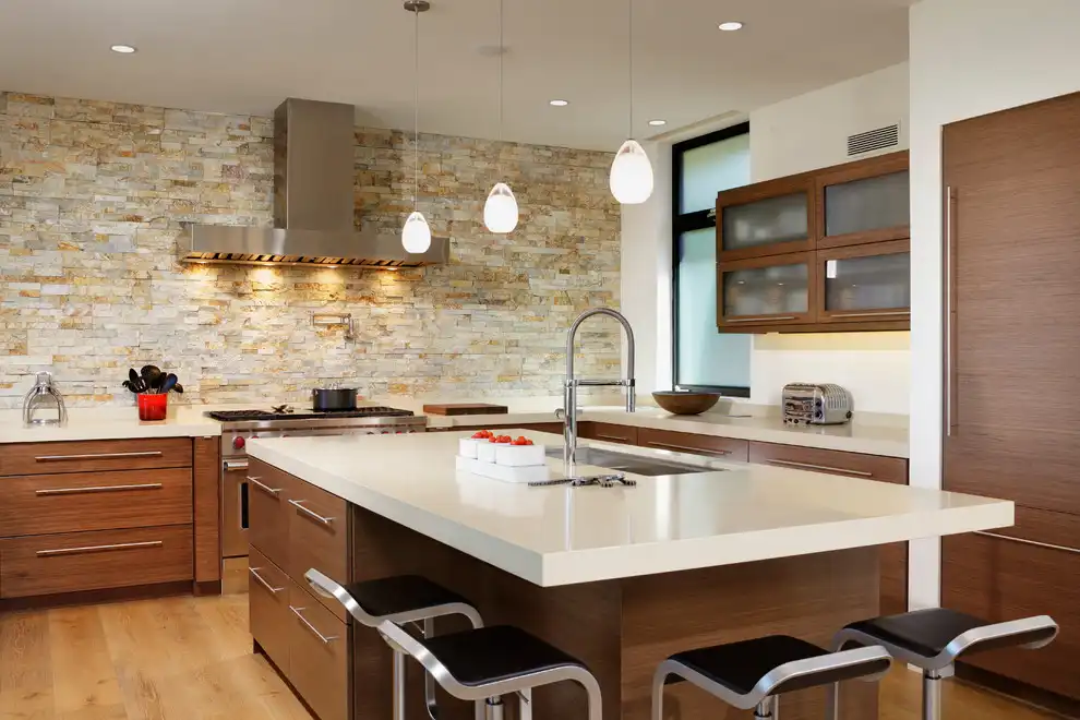 Stacked Stone Backsplash