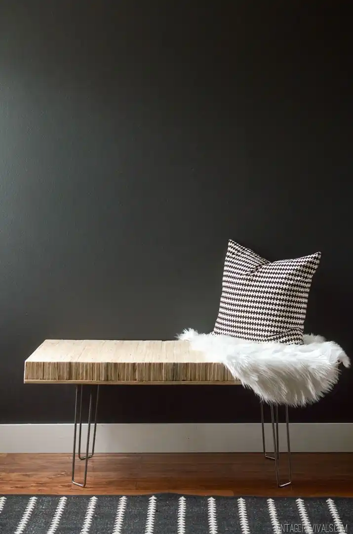 Stacked plywood bench