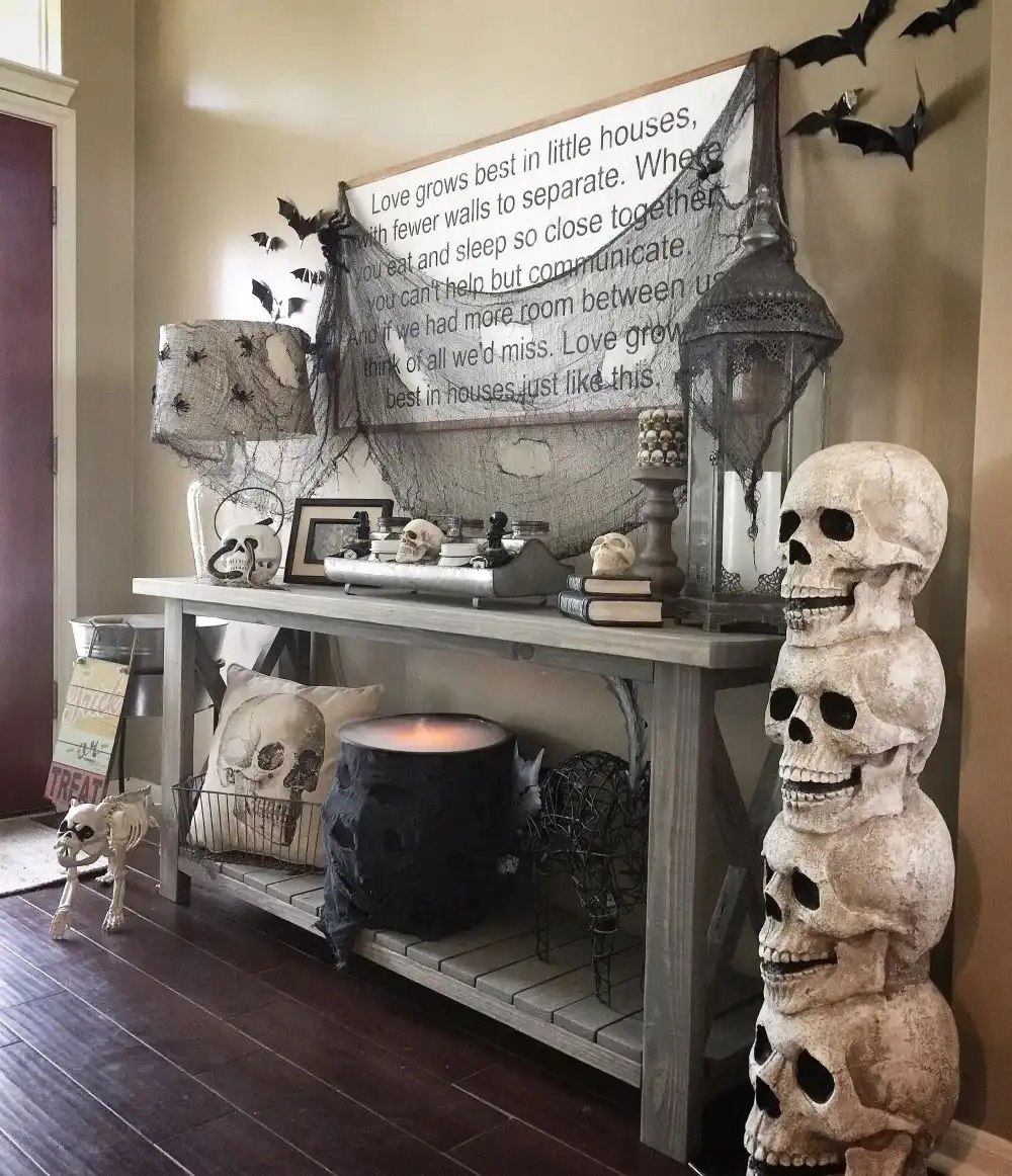 Stacked skull decor