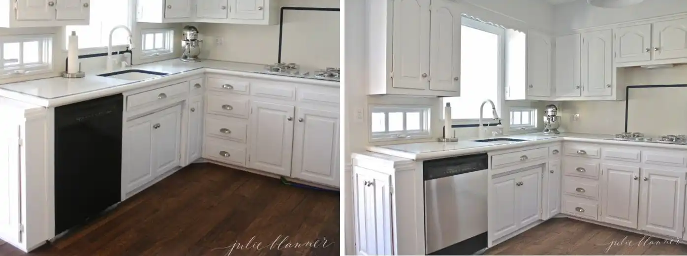 Stainless steel before and after washer