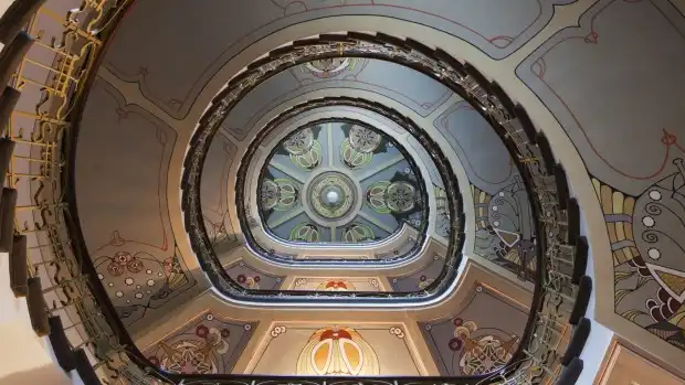 Stairway of the Riga Art Nouveau Museum - Riga, Latvia