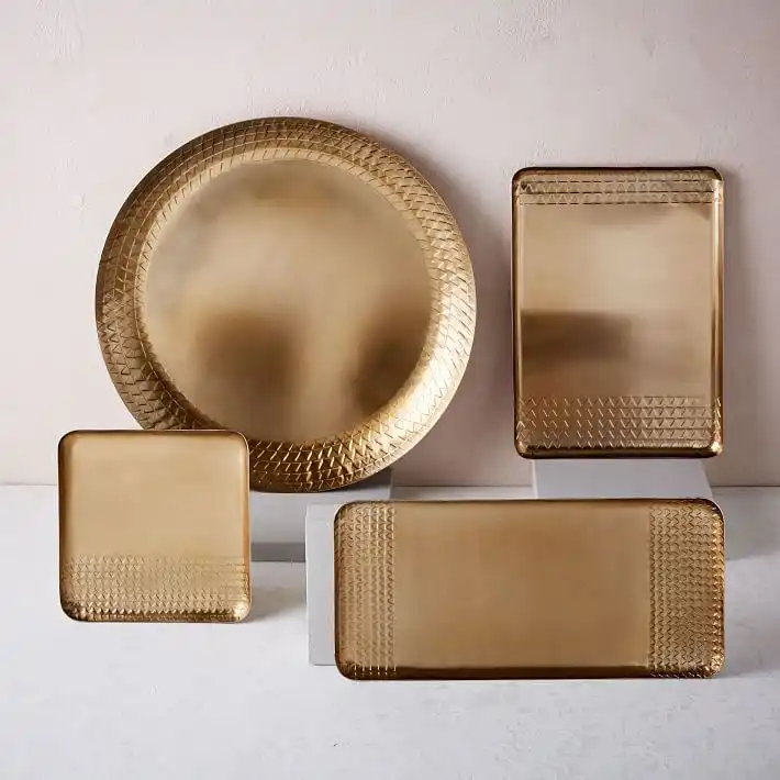 Stamped bronze tray