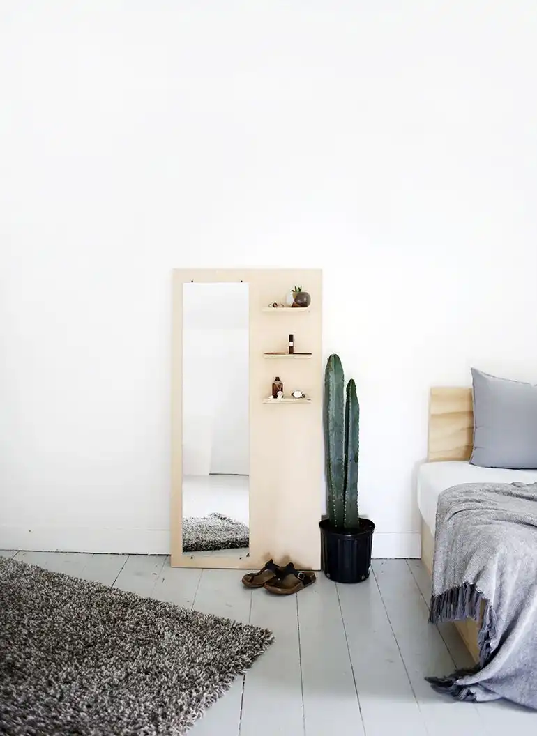 Make an oversized frame with built-in shelves