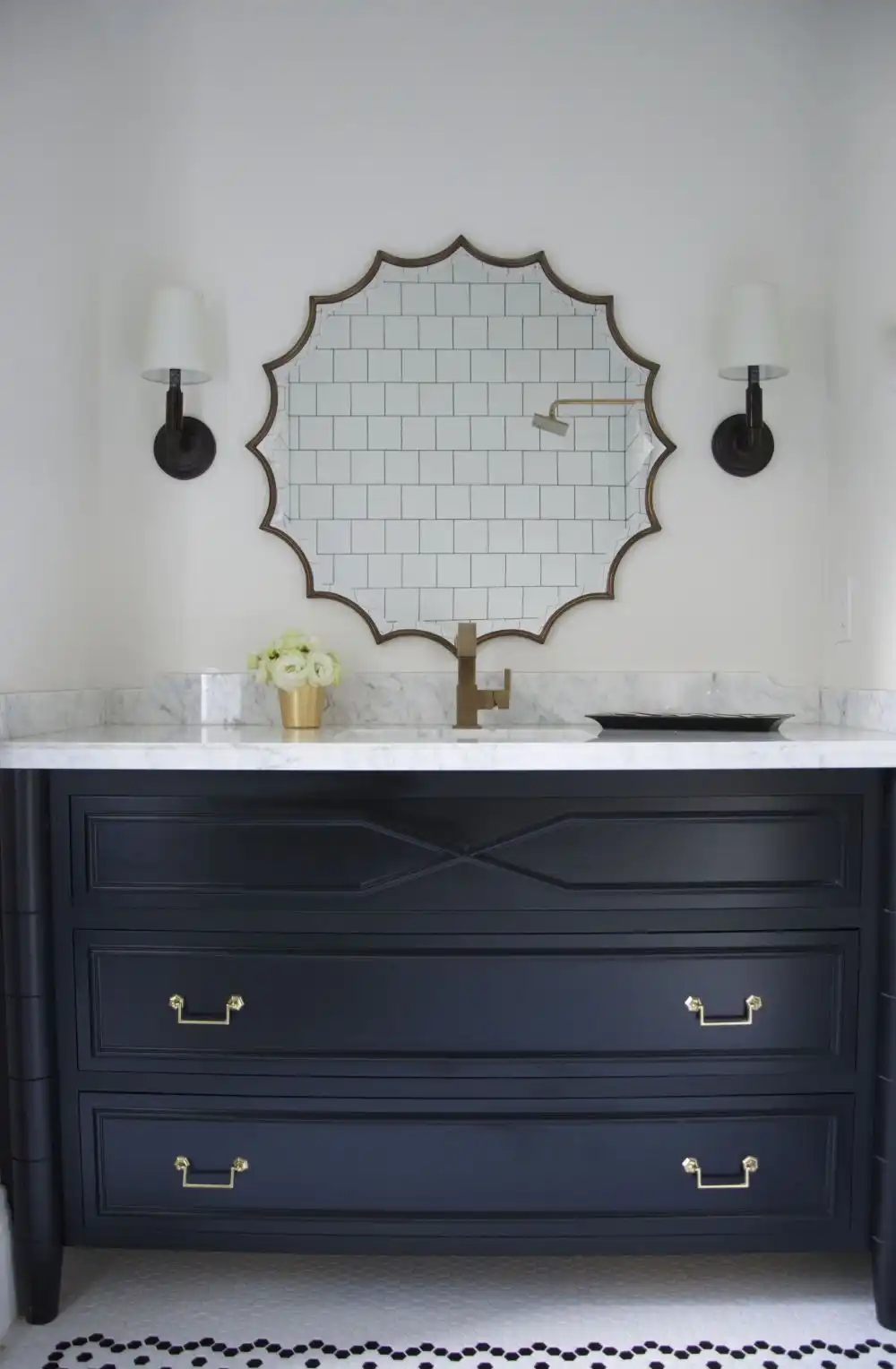 Statement mirror sunburst shape