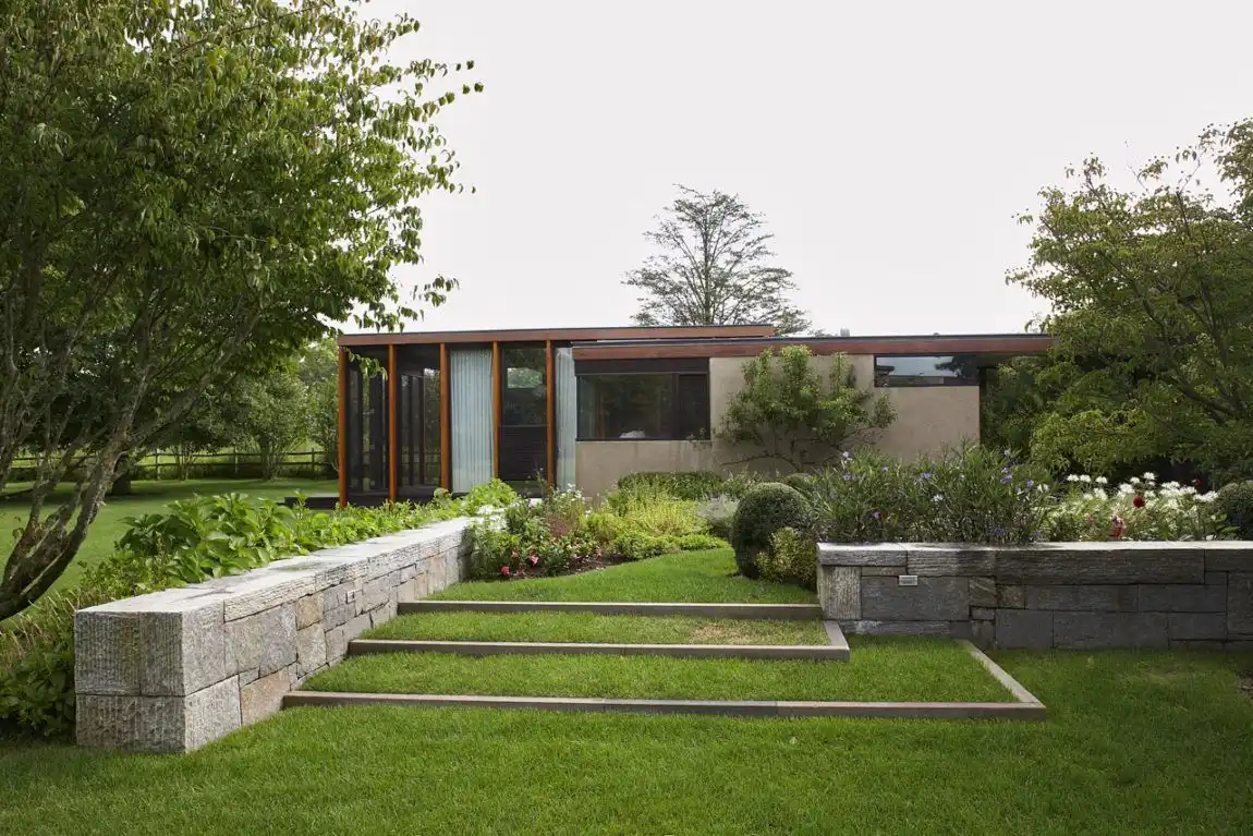 Stone House Beautiful Backyard