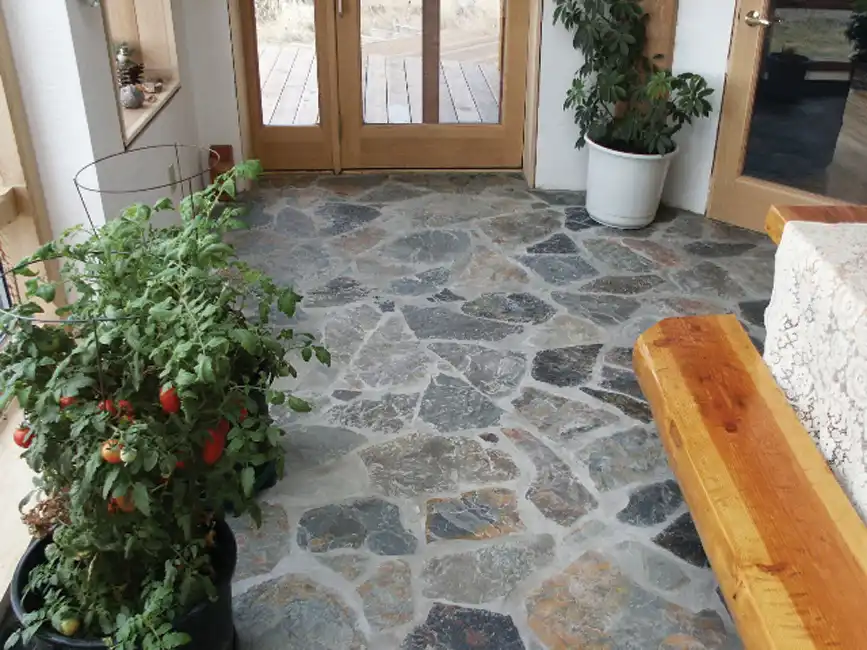 Stone floor patchwork