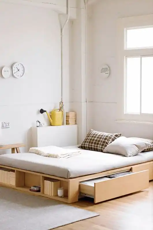 Storage under bed - simple bed