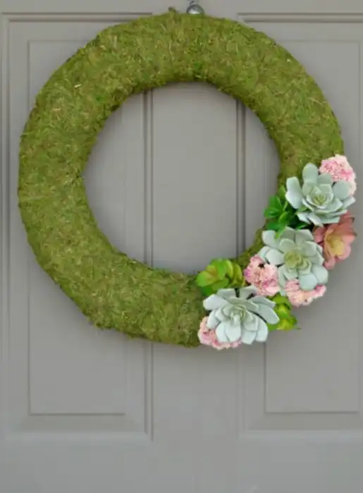 Succulent moss wreath