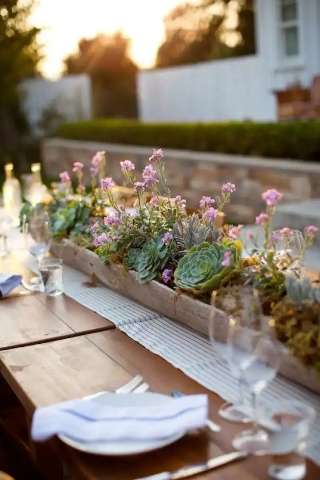 succulents alternative table runner