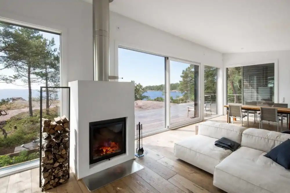 Summer House on the Baltic Sea Island by Pluspuu Oy living room