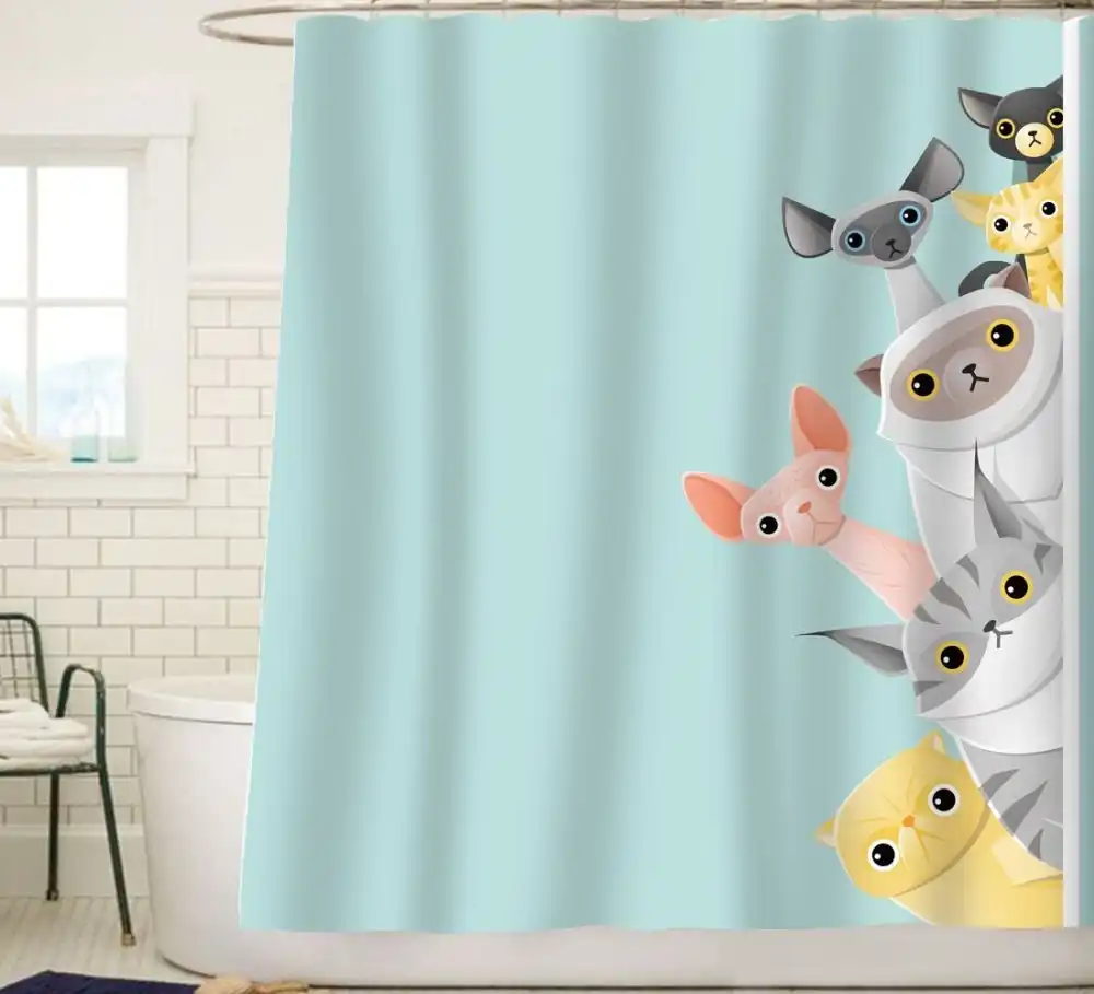 Sunlit Cute Striped Shorthair Peekaboo Cats Cartoon