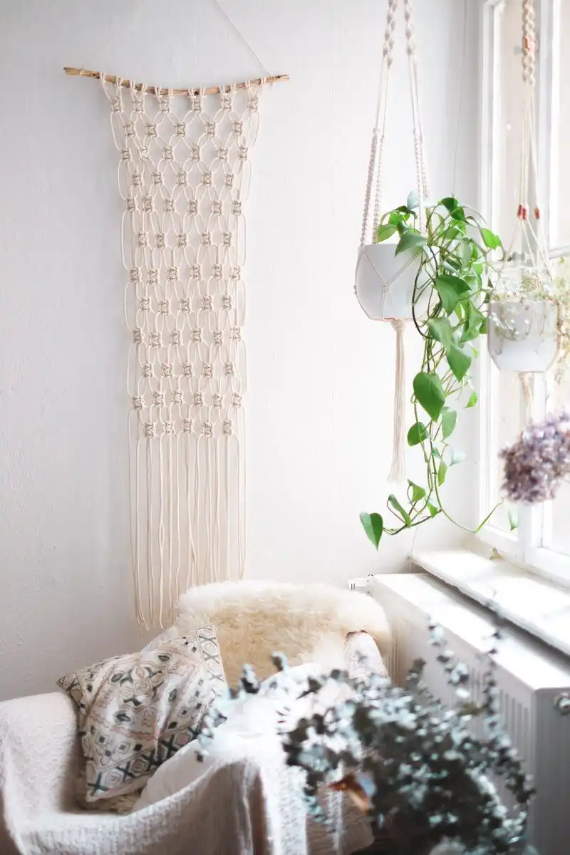 wall hanging on a wood stick