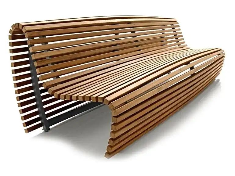TEak curved bench