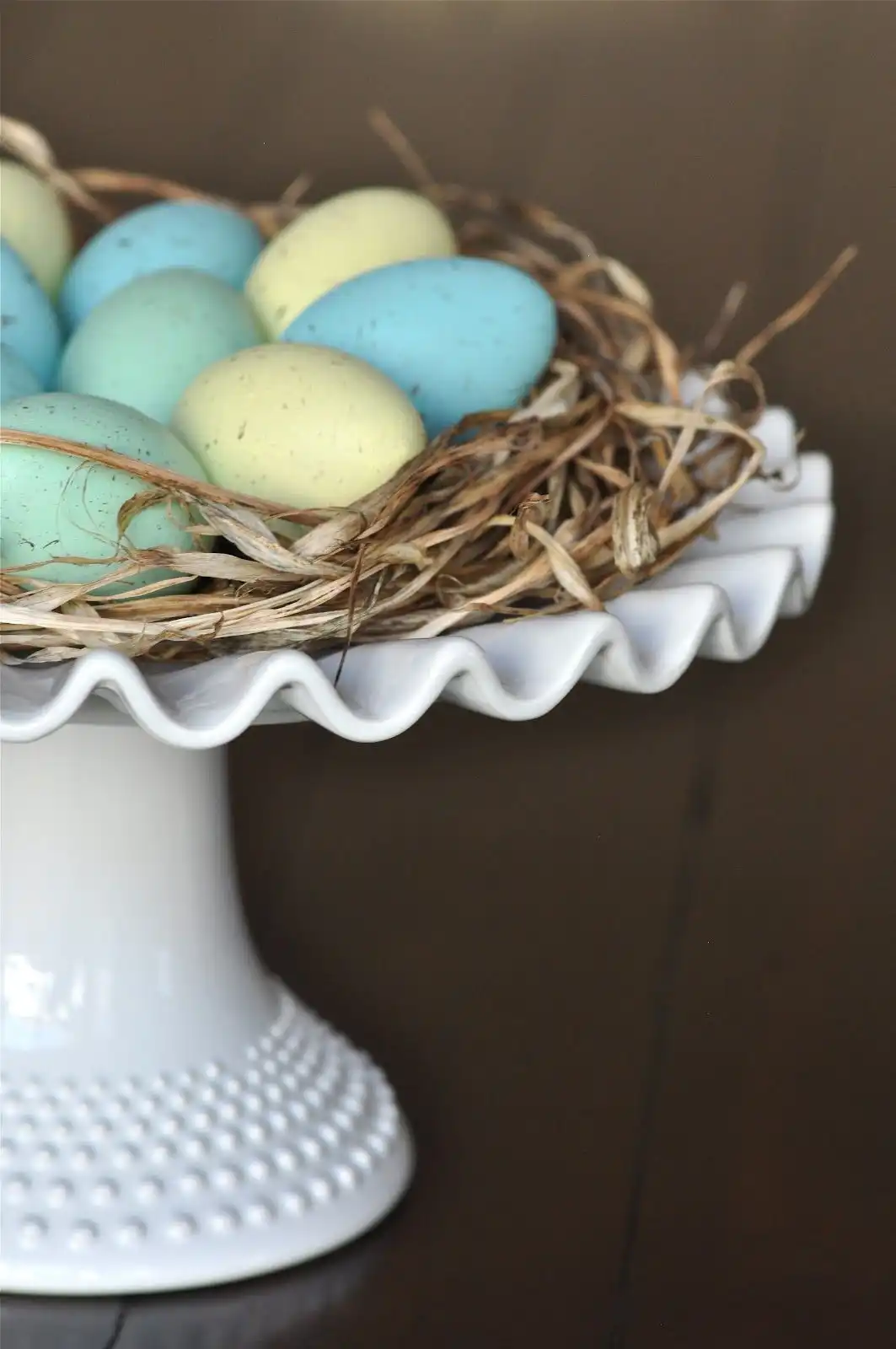 Table Stand with Painted wood Eggs