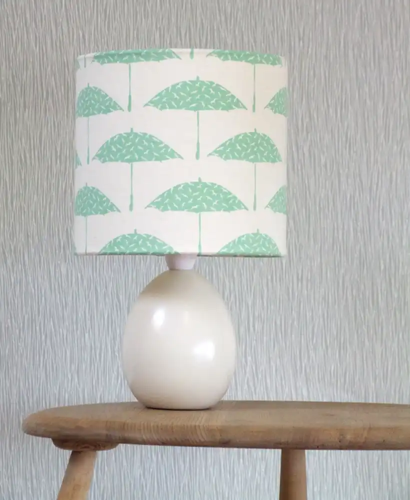 Table lamp with a mint shade
