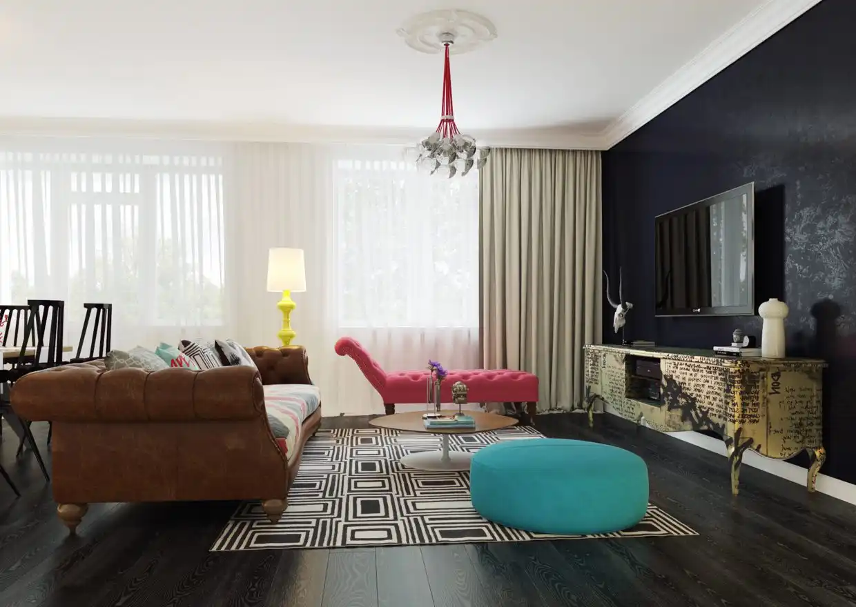 Take in consideration dark walls for living room