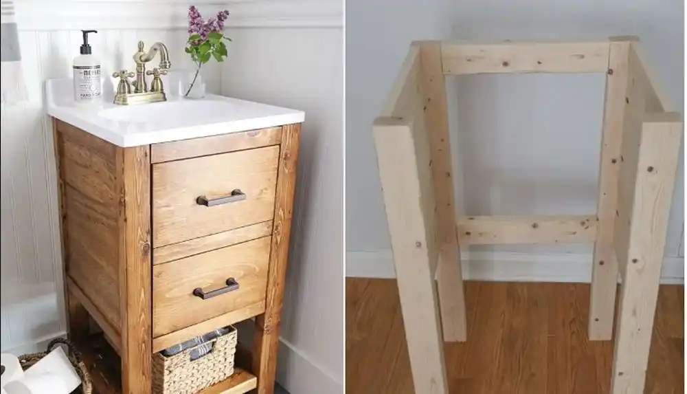 Tall and small powder vanity diy