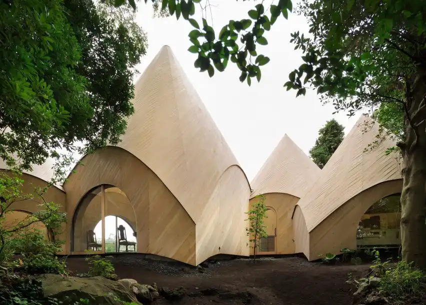 Teepee-shaped buildings architecture