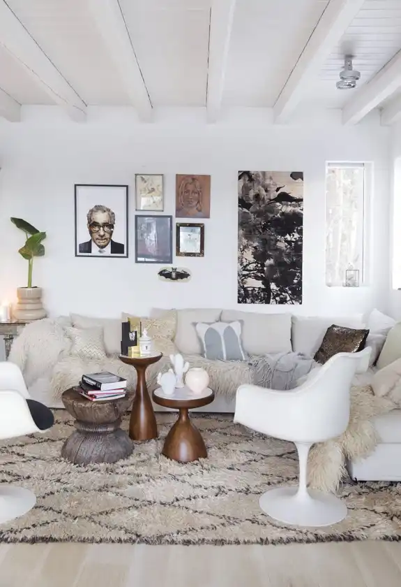 Textured rug with wool blanket
