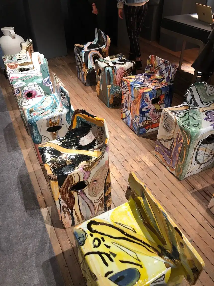 Sanguino's chairs are small in size but big on abstract style.