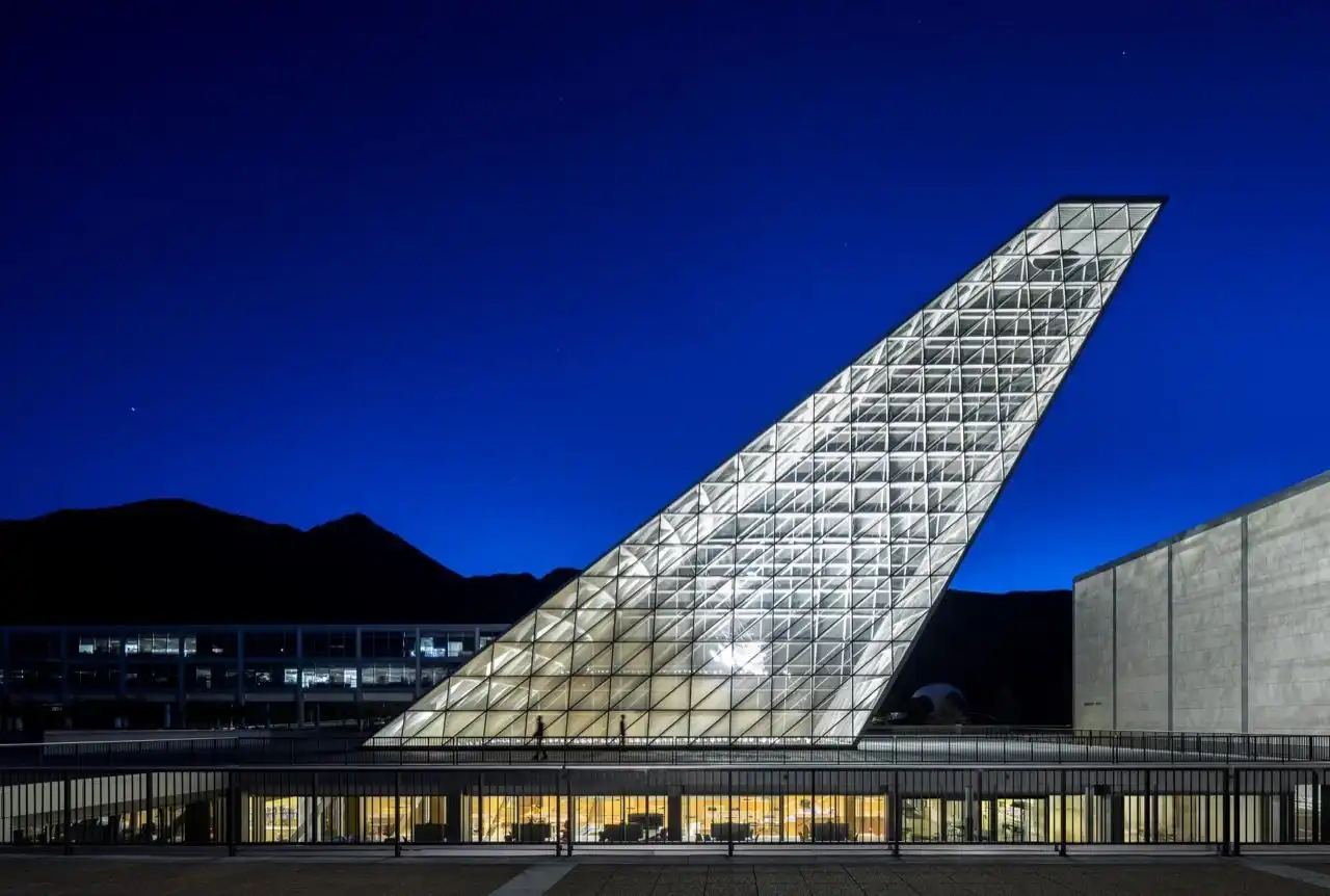 The U.S. Air Force Academy Center for Character and Leadership Development by Night